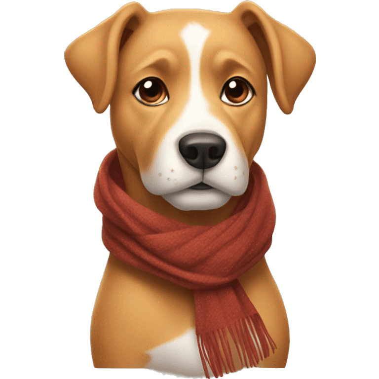 A dog with scarfs in autumn  emoji