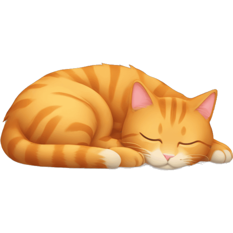 Ginger cat sleeping beneath lit Christmas tree  emoji