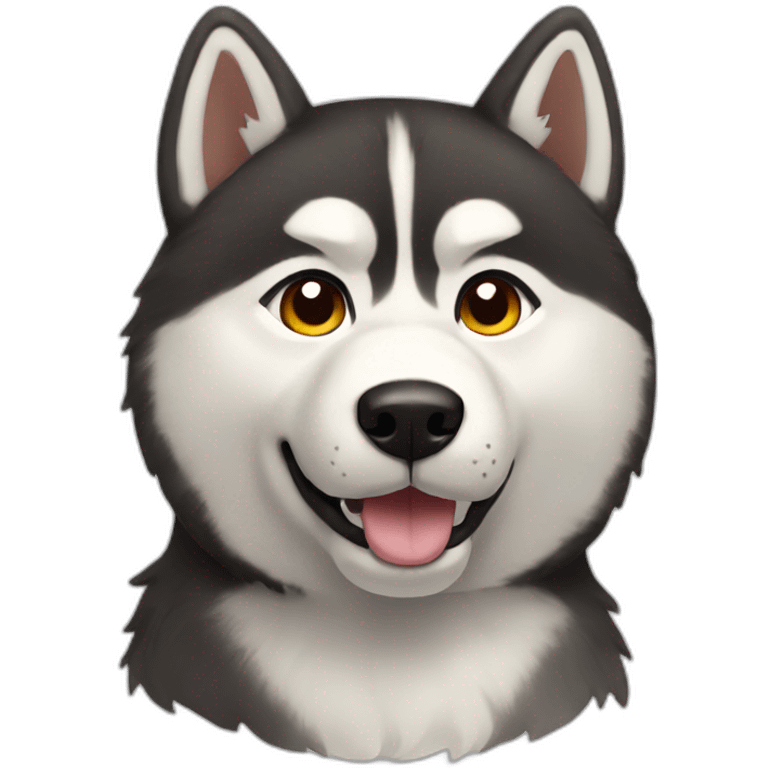 husky with shiba fur, 3/4 view emoji