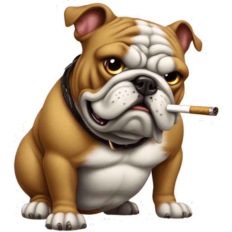 fremch bulldog smoking a cigarette emoji