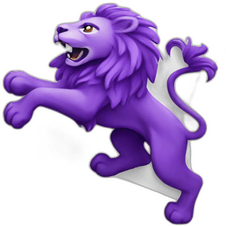 rampant purple lion in a white flag emoji