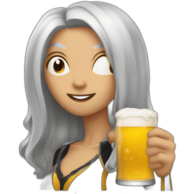 spider-woman drinking a beer emoji