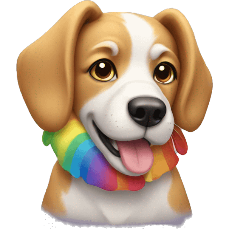 Dog with rainbows emoji