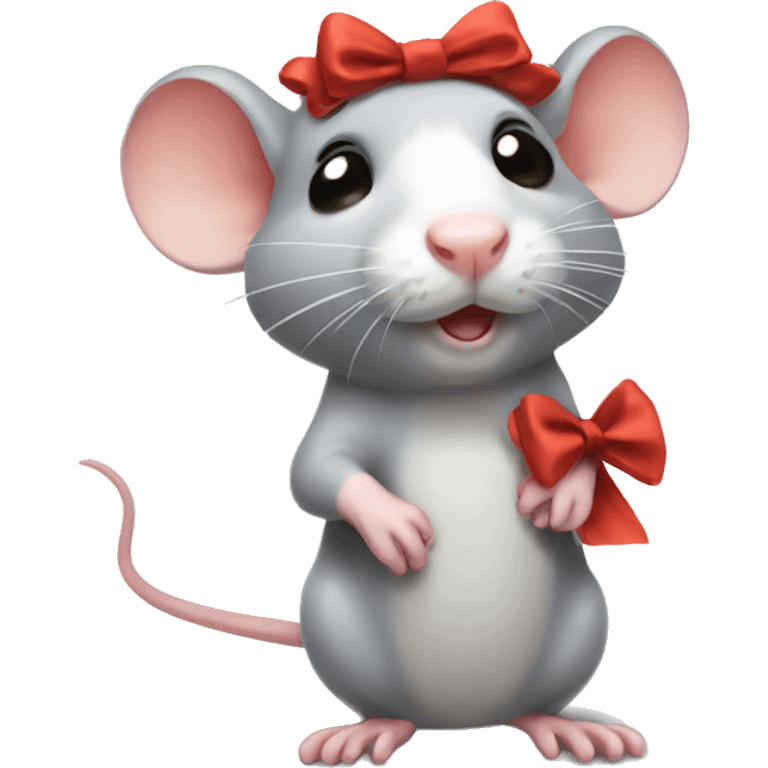 cute rat with a bow emoji