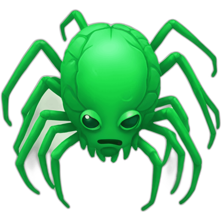 green brain spider emoji