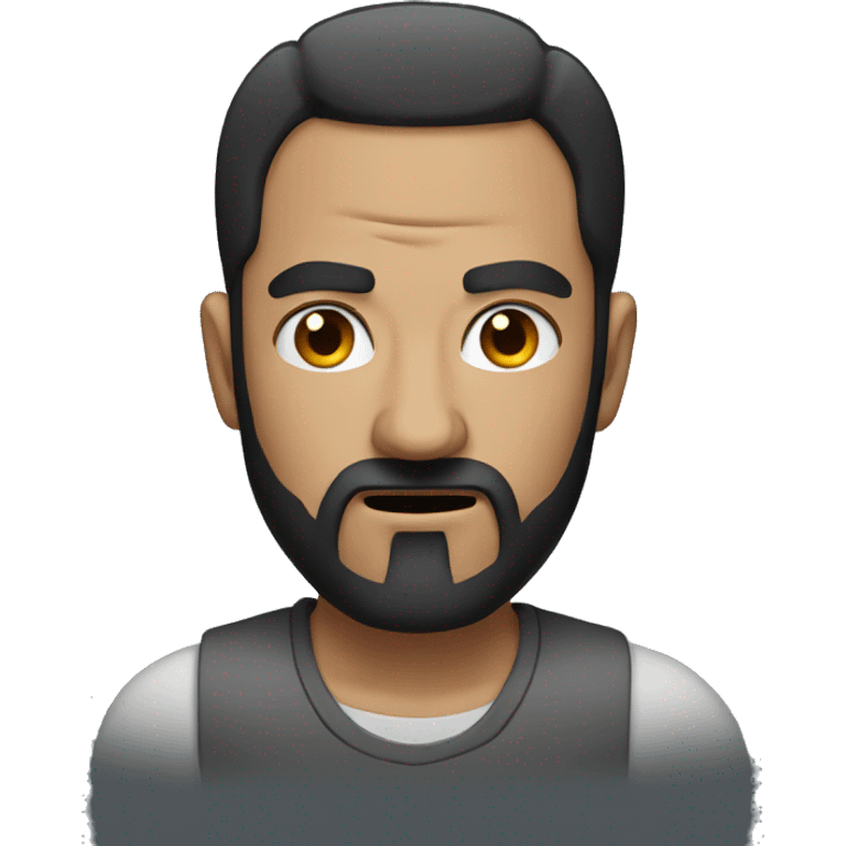 man with black short beard angry emoji