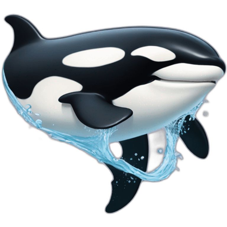 One entire orca in water emoji