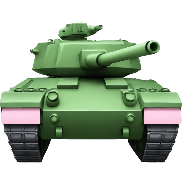 Green army tank with light pink bow on it emoji