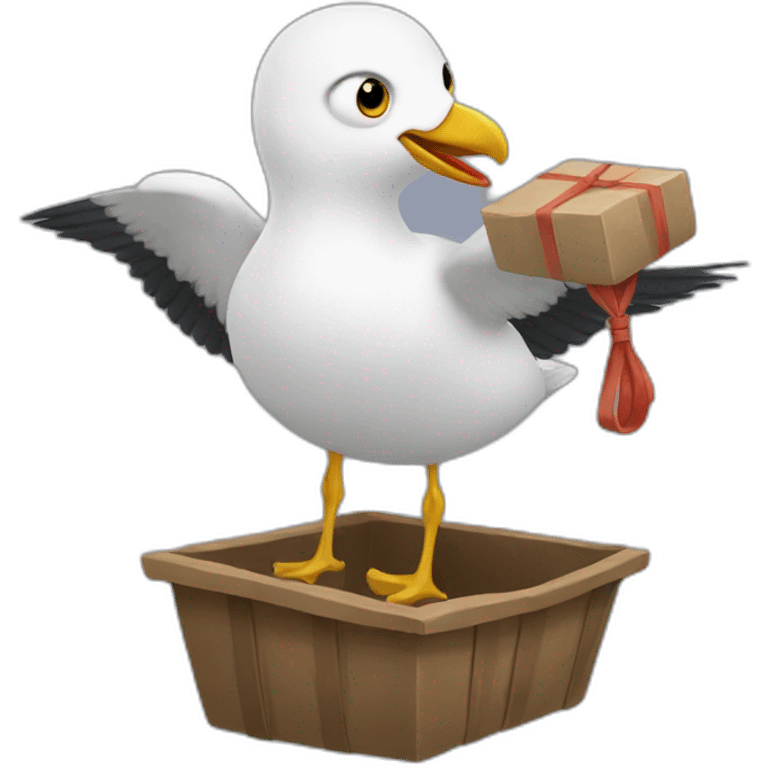 a seagull being kidnapped  emoji