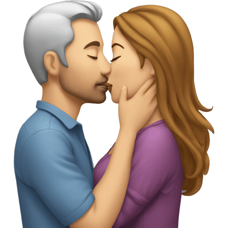 Man kissing woman emoji