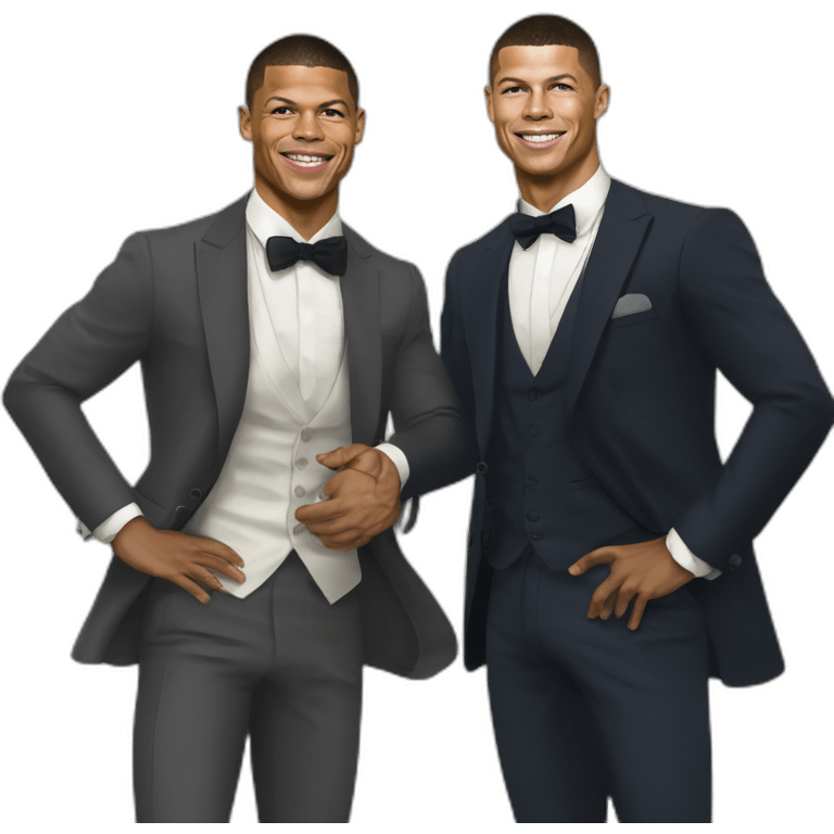 Mbappé and C.Ronaldo in style of sorolla emoji