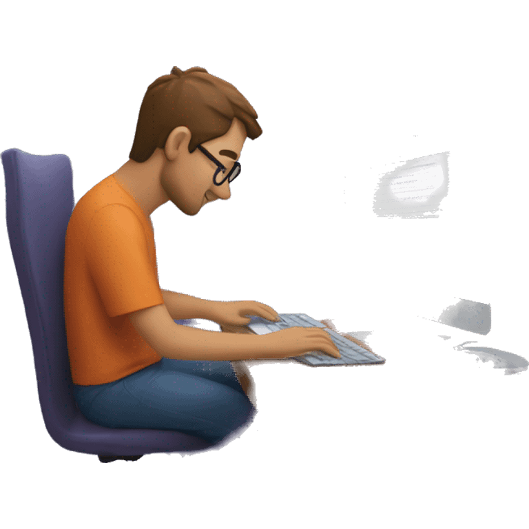 Man coding on MacBook in visual studio code emoji