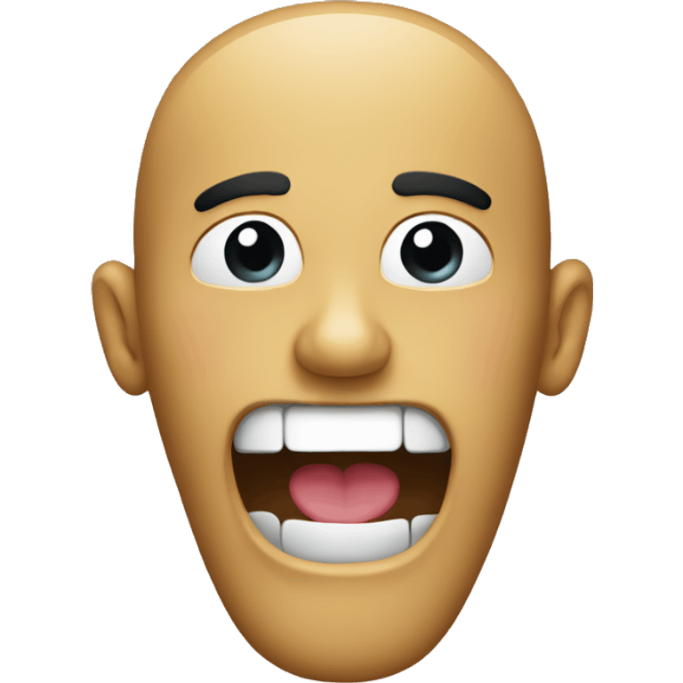 rounded emoji with opened mouth emoji