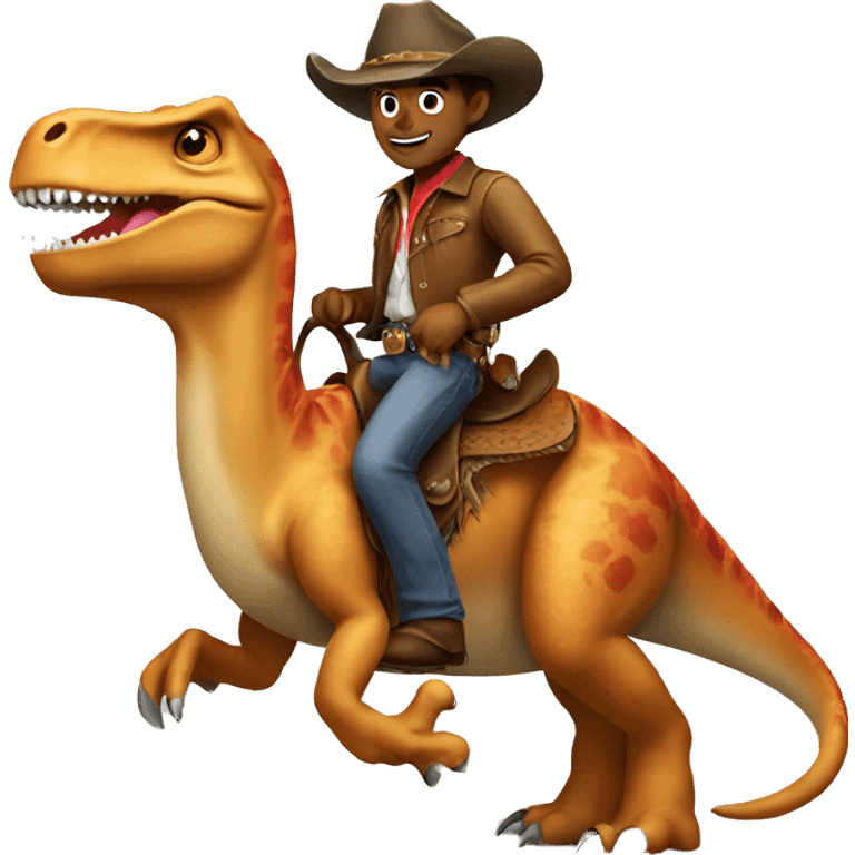 Cowboy riding a dinosaur emoji