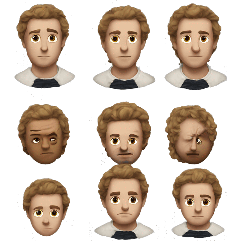 guy 26 years old during french revolution photorealistic serious emoji