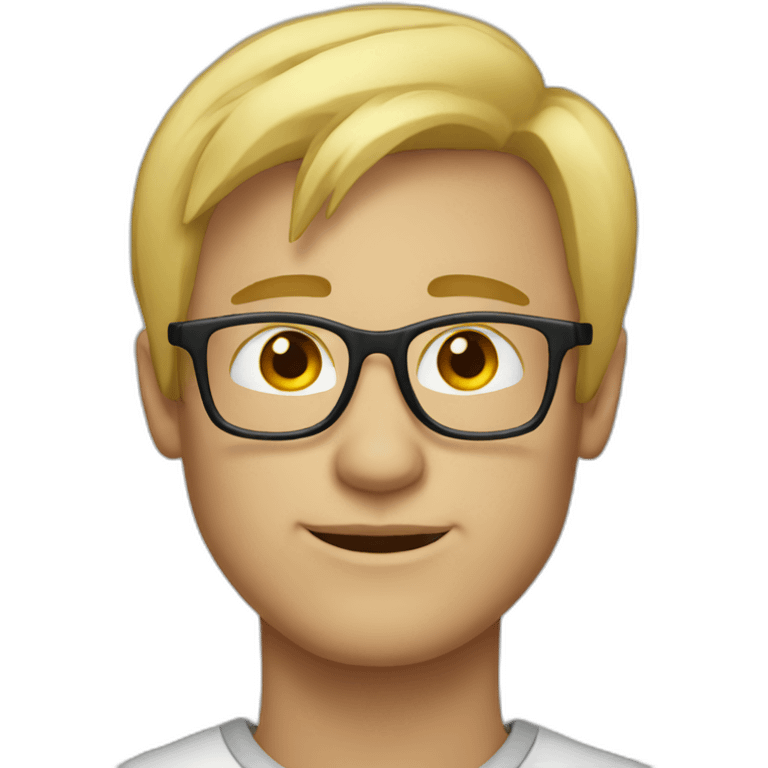 man face with blonde hair and spects  emoji