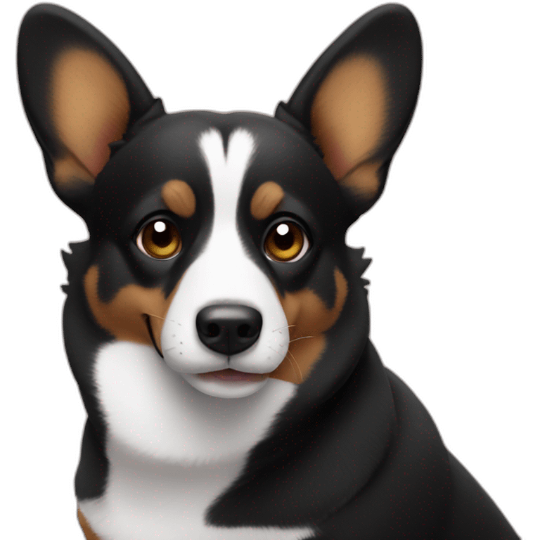 Black corgi disapproving emoji