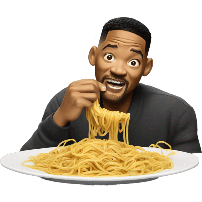 Will Smith messily eating spaghetti  emoji