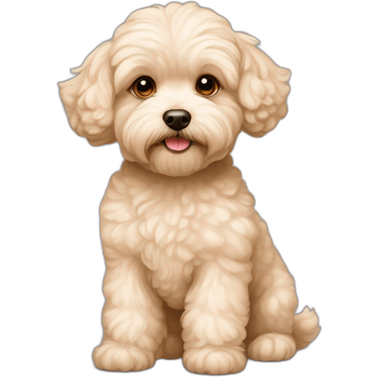 very light beige maltipoo with light brown ear emoji