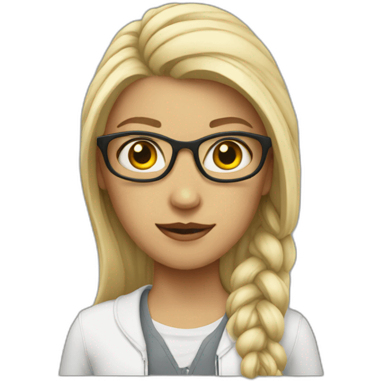 White Geek girl emoji