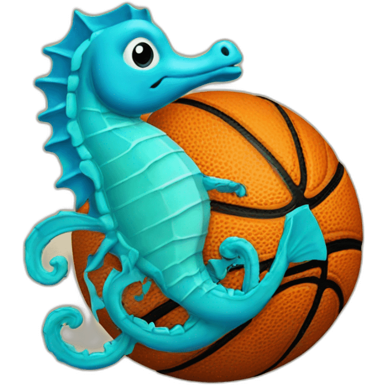 basketball with seahorse decal emoji