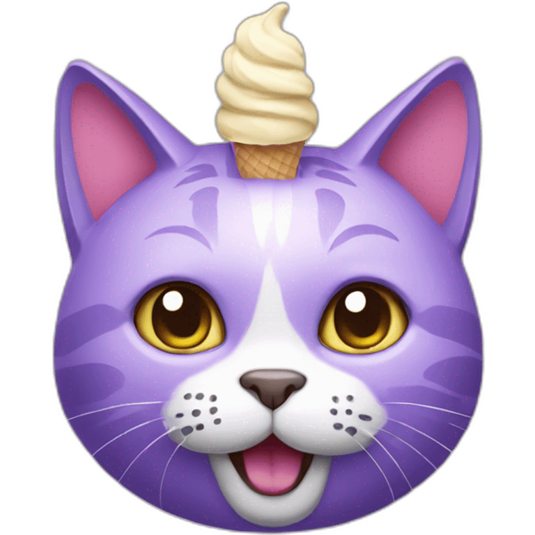 Purple ice cream cat emoji