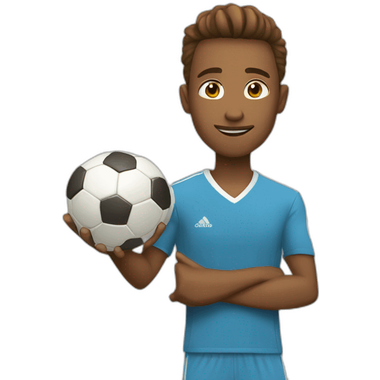 a soccer player with a reward emoji