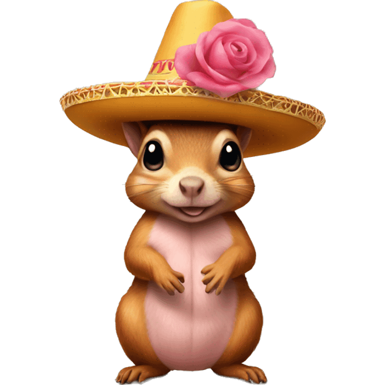 squirrel mixed with pig wearing sombrero  emoji