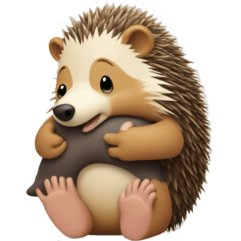 Hedgehog hugging bear  emoji