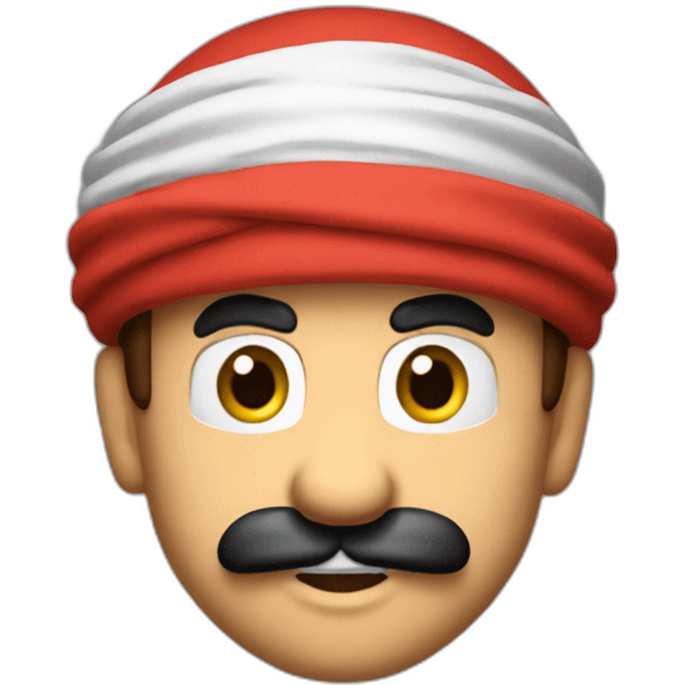 Super-Mario-face-with-turban-red-dark-eyes-stiker emoji