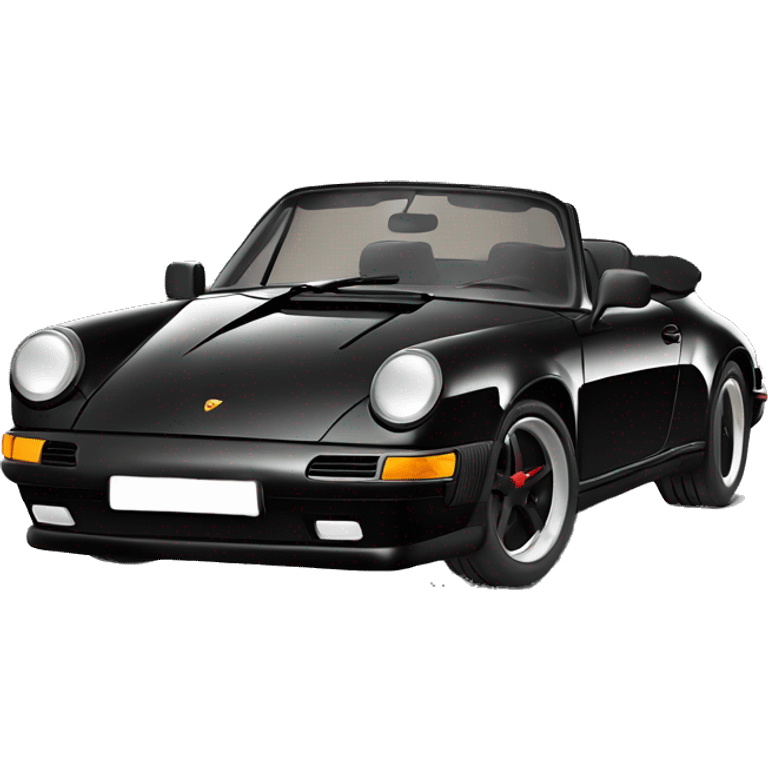 black Porsche 911 convertible bottom front view  emoji