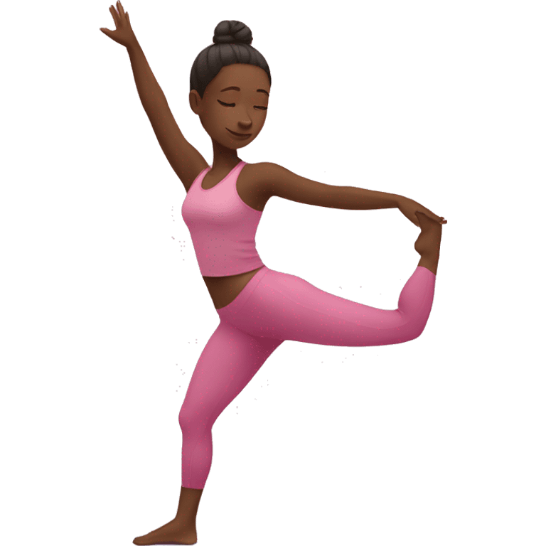 Girl in pink doing yoga  emoji