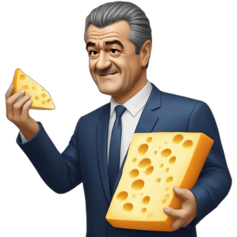 Gigi Becali with cheese emoji