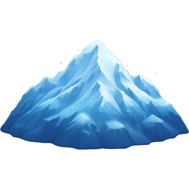 snow mountain with blue stars in the sky emoji