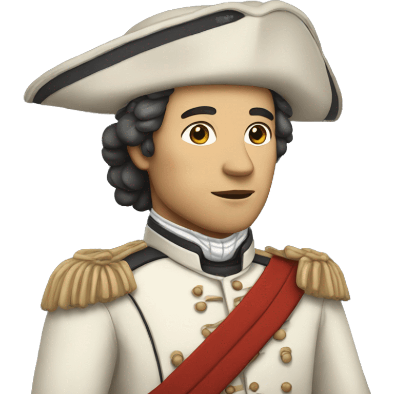 an american colonist, white skin, wearing a traditional uniform emoji