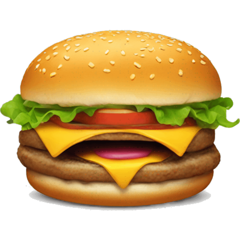 Burger with its tongue out emoji