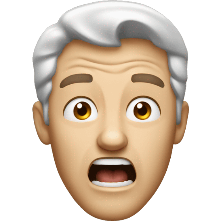 Caucasian man screams in surprise emoji