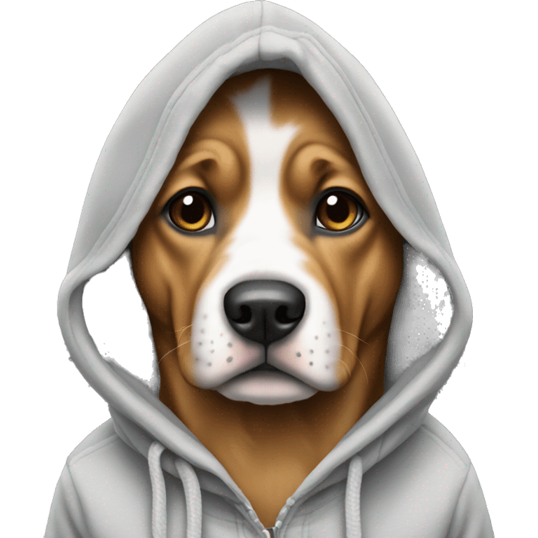 Dog wearing a hoodie emoji