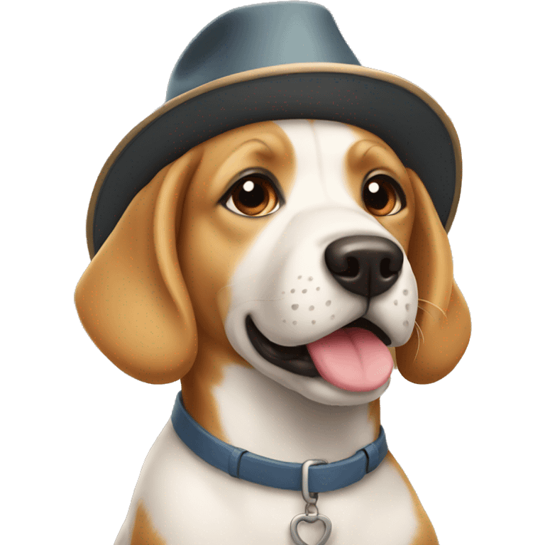 Dog with hat emoji