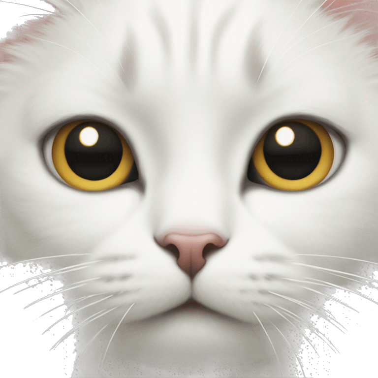 White cat with a black spot on nose emoji