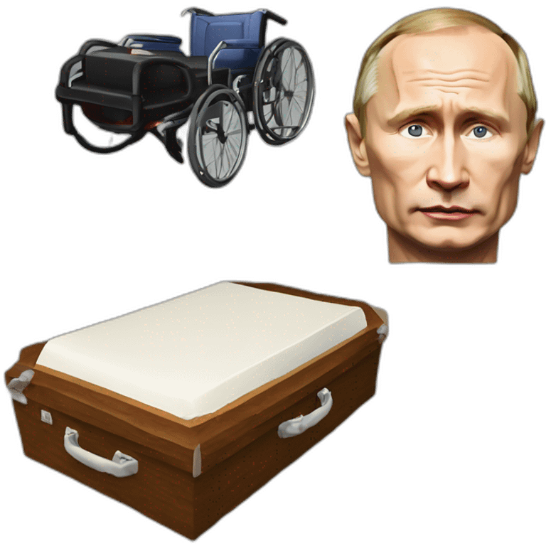 grieving dead vladimir putin coffin suitcase wheelchair meat cube emoji