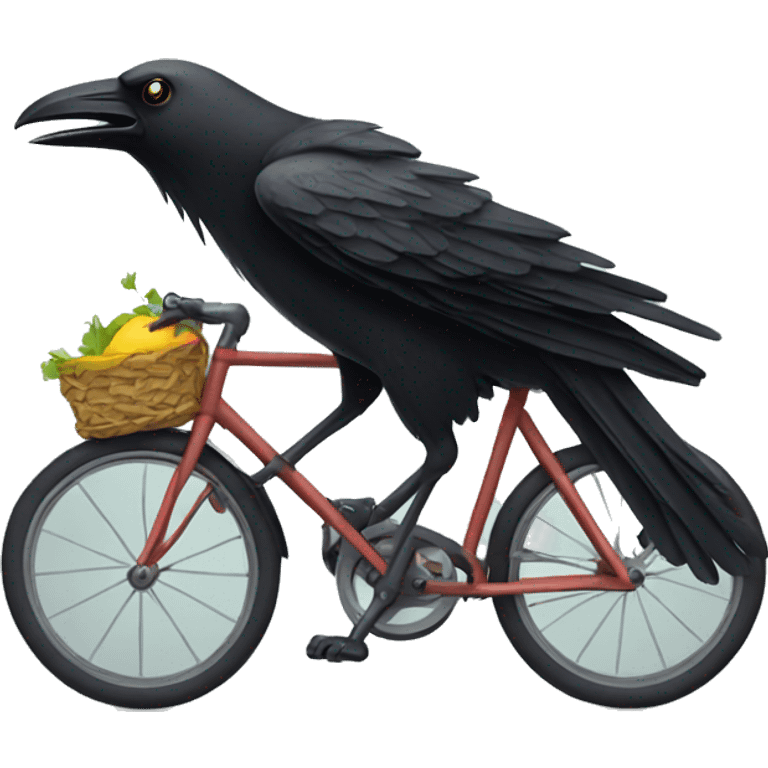 Crow on a bike emoji