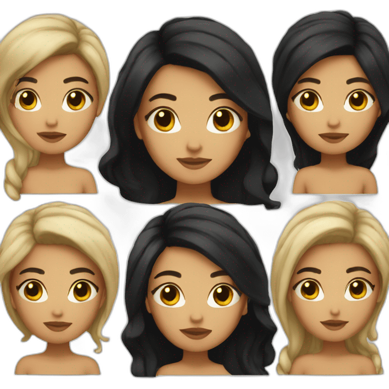 Latina with midlong black hair emoji