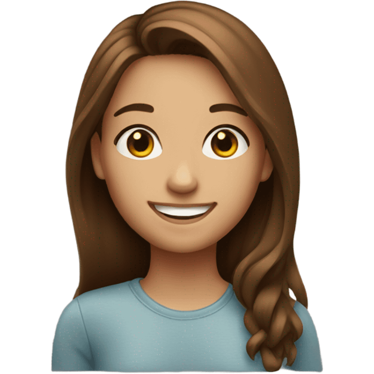 smiling girl with brown hair emoji