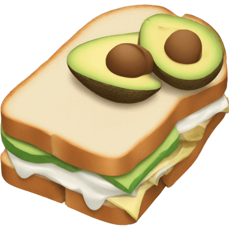 A A sandwich with avocado seashells and milk emoji