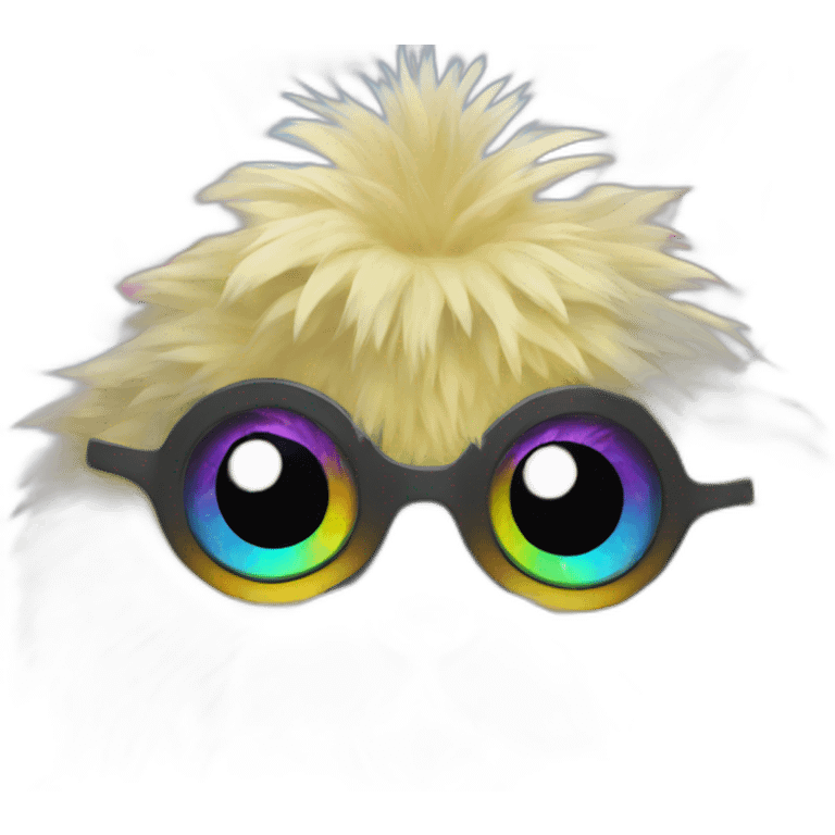 Rainbow cute Furby emoji