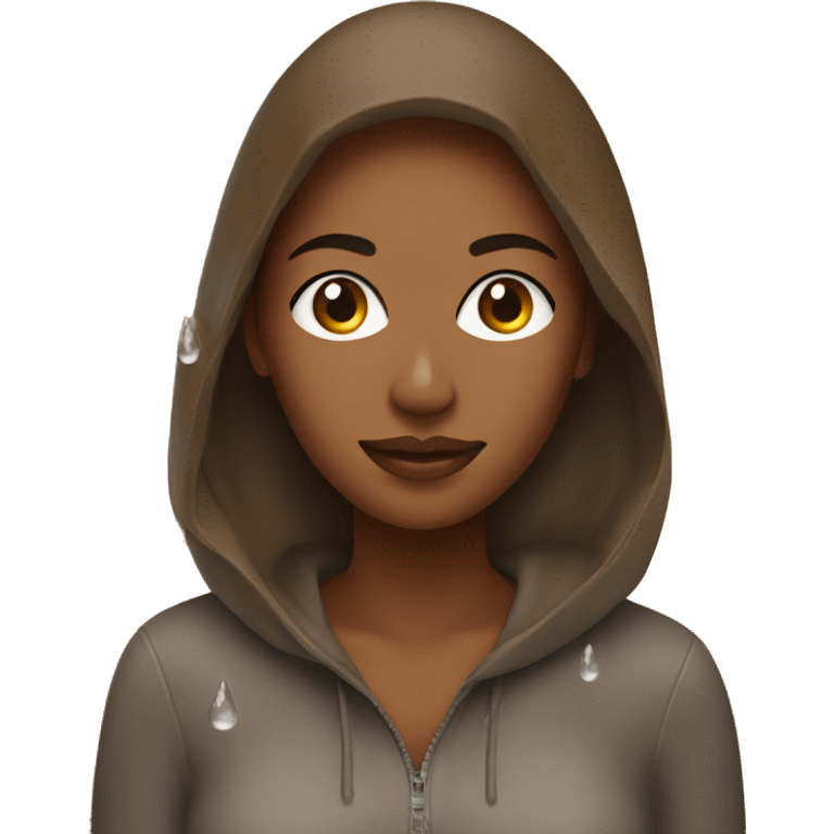 Water droplets on brown woman  emoji