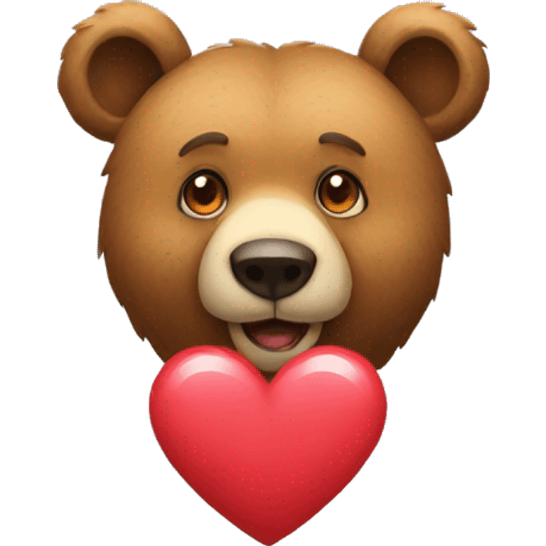 A bear with a heart on its neck emoji