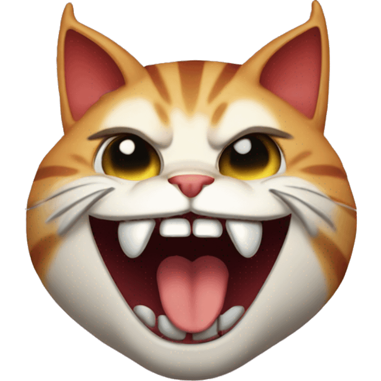 Cat laughing with devil horns  emoji