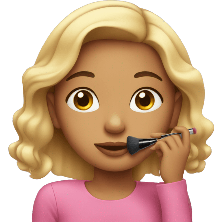 Girl putting on makeup emoji